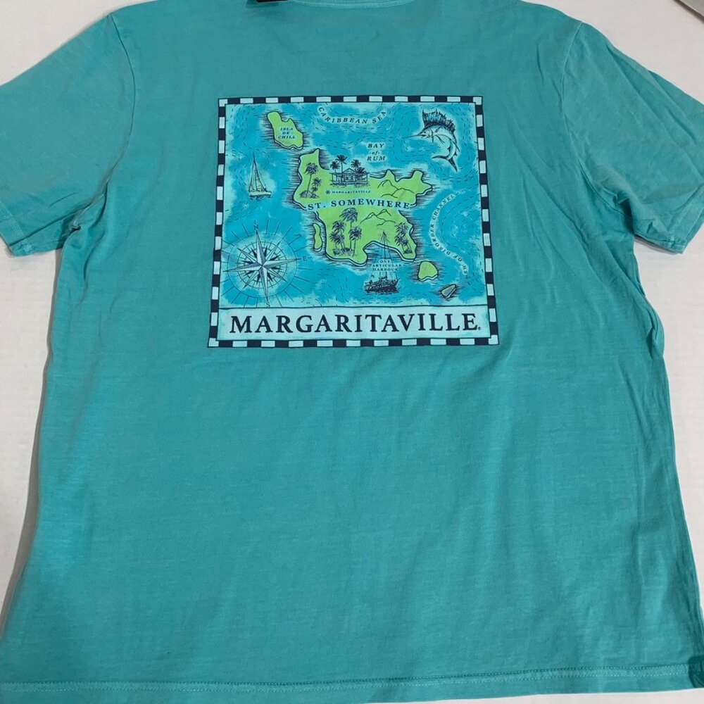 NWT Margaritaville Blue Green Mens T Shirt Size XL
